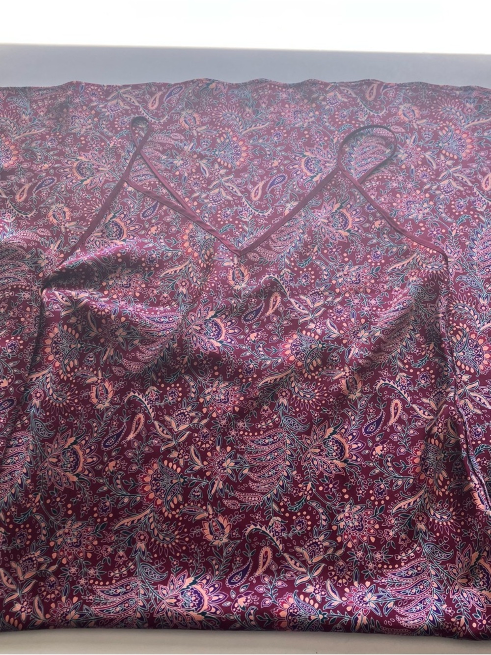Vintage Versailles Satin Paisley Maxi Chemise Nightgown Slip Dress Burgundy M - Picture 6 of 9